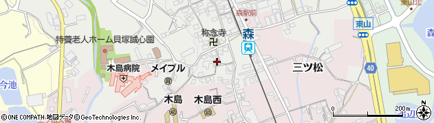 大阪府貝塚市森556周辺の地図