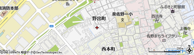 大阪府泉佐野市野出町16周辺の地図