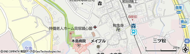 大阪府貝塚市森825周辺の地図