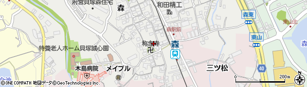 大阪府貝塚市森597周辺の地図