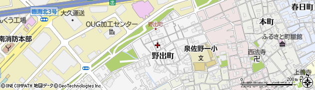 大阪府泉佐野市野出町13周辺の地図