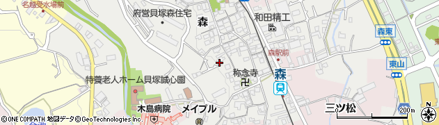 大阪府貝塚市森1032周辺の地図