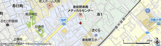 大阪府泉佐野市旭町周辺の地図
