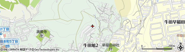 牛田旭第一公園周辺の地図