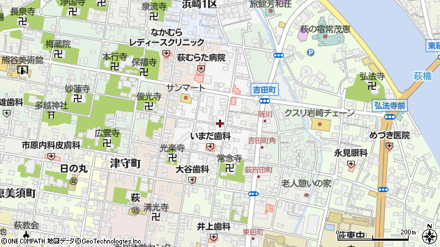 〒758-0021 山口県萩市今古萩町の地図