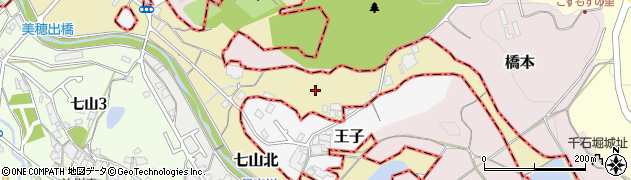 大阪府熊取町（泉南郡）七山北周辺の地図