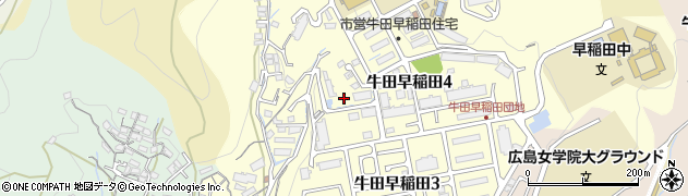 広島県広島市東区牛田早稲田周辺の地図