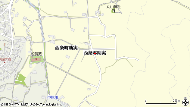 〒739-0021 広島県東広島市西条町助実の地図