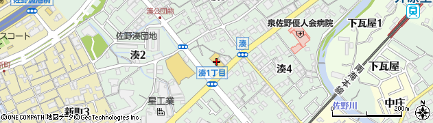 大阪府泉佐野市湊周辺の地図