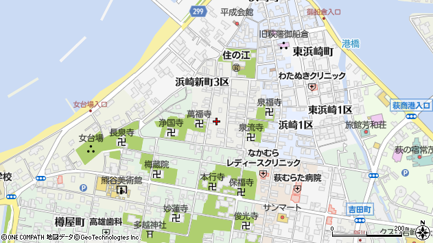 〒758-0023 山口県萩市浜崎新町の地図