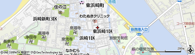 山口県萩市東浜崎町東浜崎１区周辺の地図