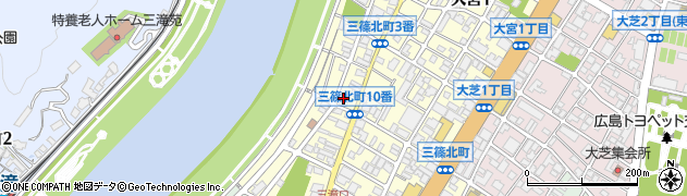 三篠動物病院周辺の地図