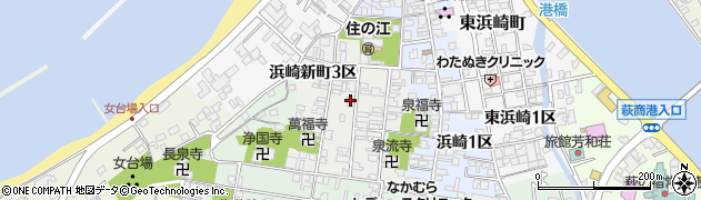 山口県萩市浜崎新町浜崎新町２区周辺の地図