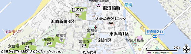 山口県萩市浜崎町浜崎１区周辺の地図