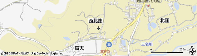 奈良県御所市西北窪周辺の地図