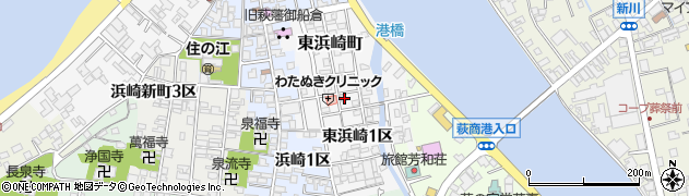 山口県萩市東浜崎町42周辺の地図
