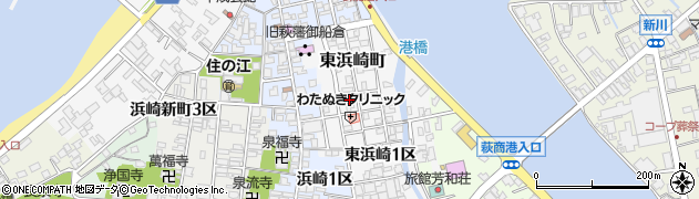 山口県萩市東浜崎町96周辺の地図