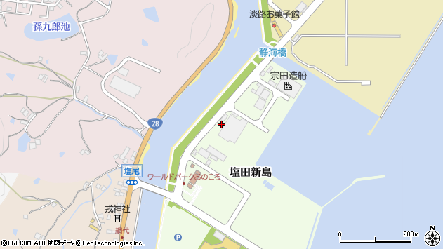 〒656-2142 兵庫県淡路市塩田新島の地図