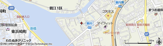 山口県萩市椿東新川西周辺の地図