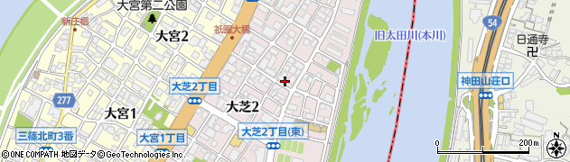 広島県広島市西区大芝周辺の地図