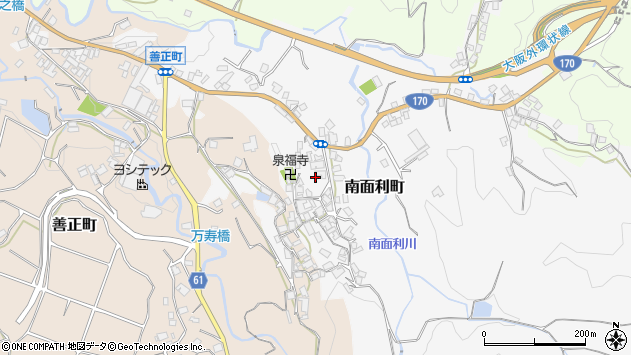 〒594-1124 大阪府和泉市南面利町の地図