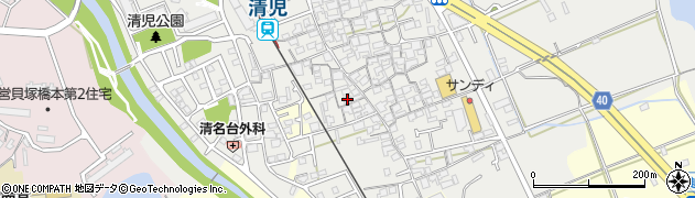 大阪府貝塚市清児986周辺の地図