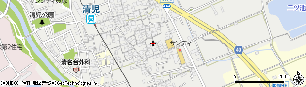 大阪府貝塚市清児1077周辺の地図
