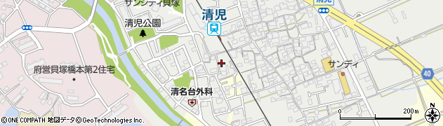 大阪府貝塚市清児883周辺の地図