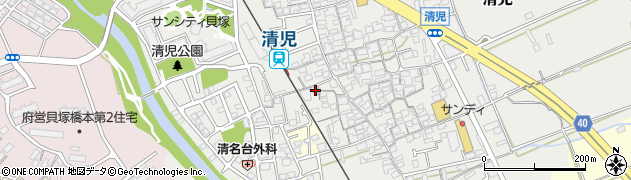 大阪府貝塚市清児1000周辺の地図