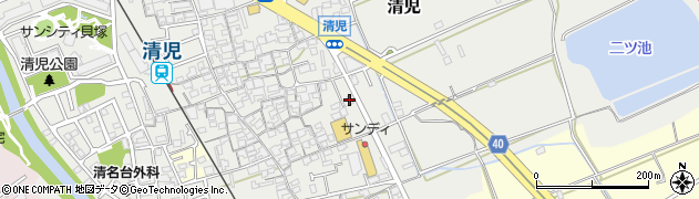 大阪府貝塚市清児502周辺の地図