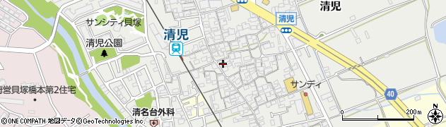 大阪府貝塚市清児1033周辺の地図