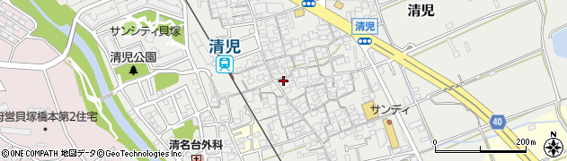 大阪府貝塚市清児1032周辺の地図