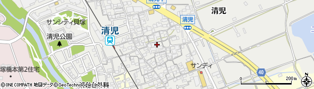 大阪府貝塚市清児1052周辺の地図