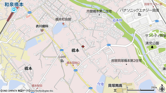 〒597-0043 大阪府貝塚市橋本の地図