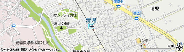 清児駅周辺の地図