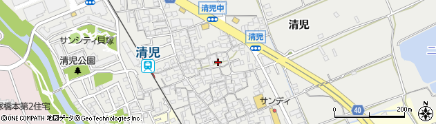 大阪府貝塚市清児1020周辺の地図