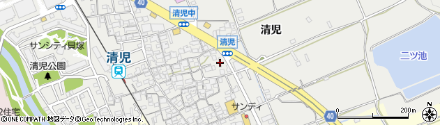 大阪府貝塚市清児521周辺の地図