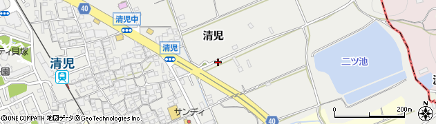 大阪府貝塚市清児356周辺の地図