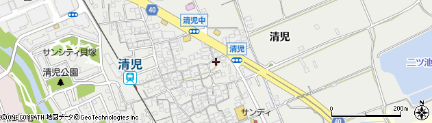 大阪府貝塚市清児524周辺の地図
