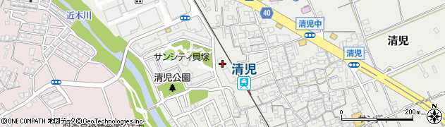 大阪府貝塚市清児661周辺の地図