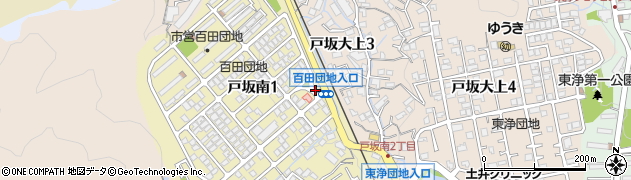 百田団地入口周辺の地図