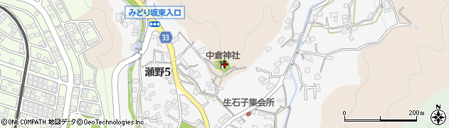 中倉神社周辺の地図