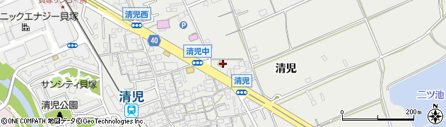 大阪府貝塚市清児530周辺の地図