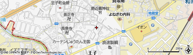 大阪府貝塚市王子周辺の地図