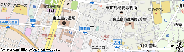 広島県東広島市西条朝日町12周辺の地図