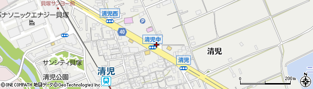 大阪府貝塚市清児596周辺の地図