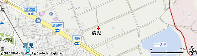 大阪府貝塚市清児341周辺の地図
