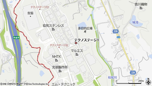 〒594-1144 大阪府和泉市テクノステージの地図