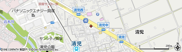 大阪府貝塚市清児586周辺の地図