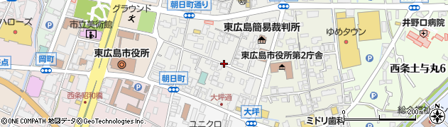 広島県東広島市西条朝日町周辺の地図